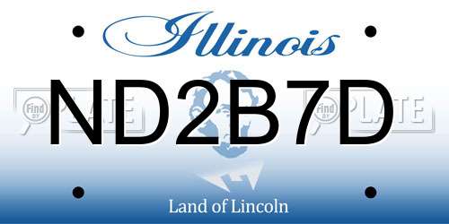 ND2B7D Illinois License Plate
