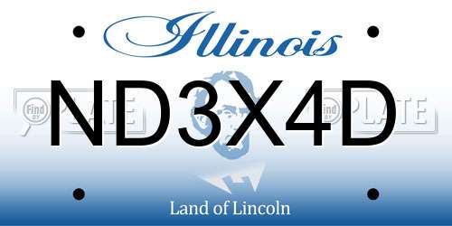ND3X4D Illinois License Plate