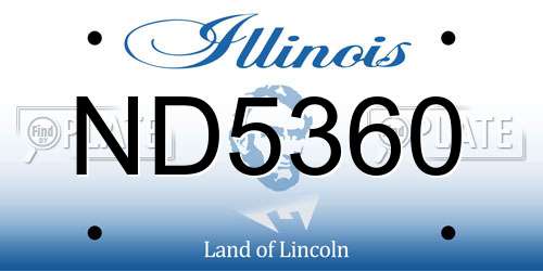 ND5360 Illinois License Plate