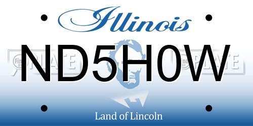 ND5H0W Illinois License Plate