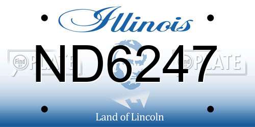 ND6247 Illinois License Plate