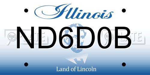 ND6D0B Illinois License Plate