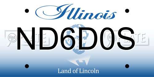 ND6D0S Illinois License Plate