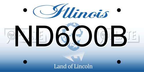 ND6O0B Illinois License Plate