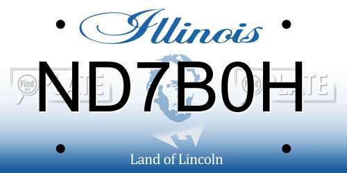ND7B0H Illinois License Plate