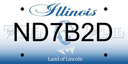ND7B2D Illinois License Plate