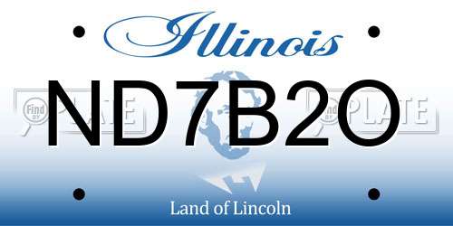 ND7B2O Illinois License Plate