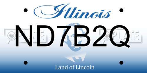 ND7B2Q Illinois License Plate