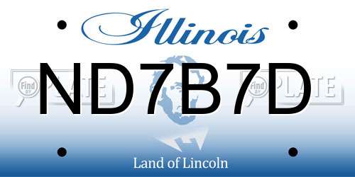 ND7B7D Illinois License Plate