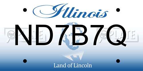 ND7B7Q Illinois License Plate