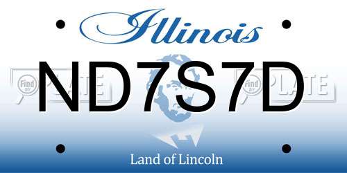 ND7S7D Illinois License Plate