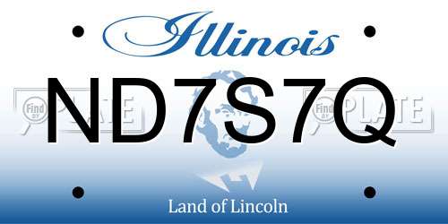 ND7S7Q Illinois License Plate