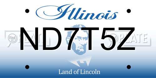 ND7T5Z Illinois License Plate
