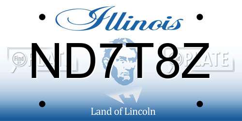 ND7T8Z Illinois License Plate