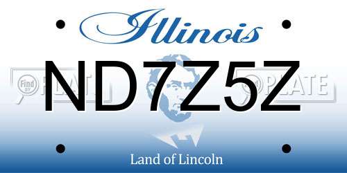 ND7Z5Z Illinois License Plate