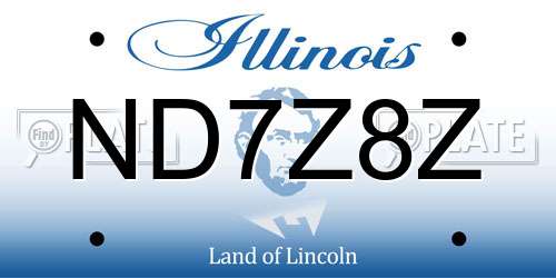 ND7Z8Z Illinois License Plate