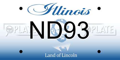 ND93 Illinois License Plate