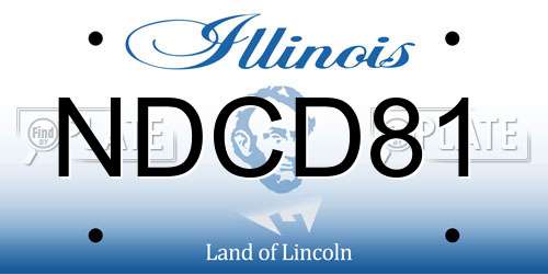 NDCD81 Illinois License Plate