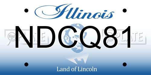 NDCQ81 Illinois License Plate