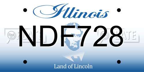 NDF728 Illinois License Plate