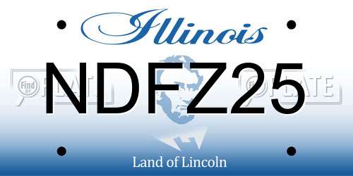 NDFZ25 Illinois License Plate