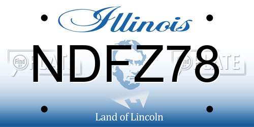 NDFZ78 Illinois License Plate