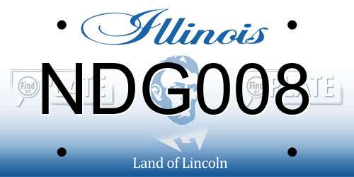 NDG008 Illinois License Plate