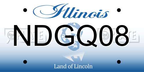 NDGQ08 Illinois License Plate
