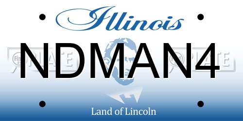 NDMAN4 Illinois License Plate