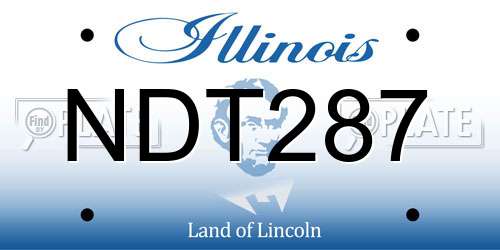 NDT287 Illinois License Plate