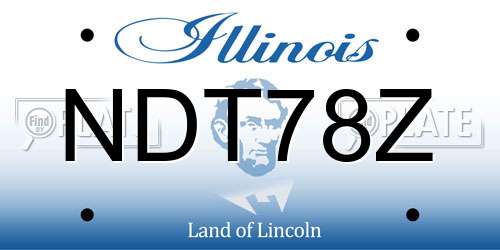 NDT78Z Illinois License Plate
