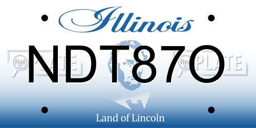 NDT87O Illinois License Plate