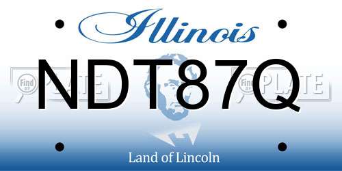 NDT87Q Illinois License Plate