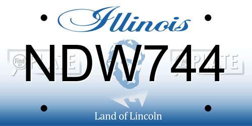 NDW744 Illinois License Plate