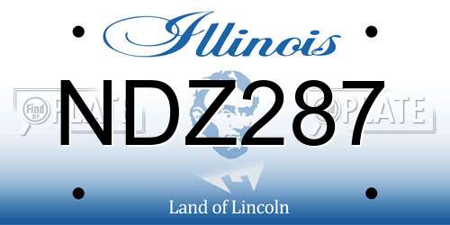 NDZ287 Illinois License Plate
