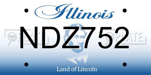 NDZ752 Illinois License Plate