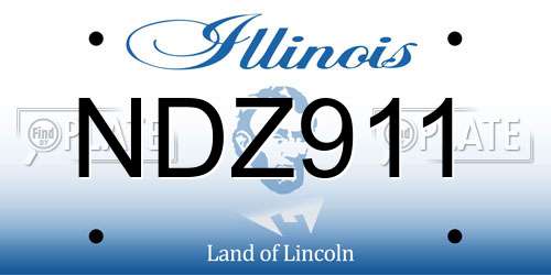 NDZ911 Illinois License Plate