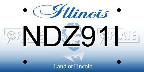 NDZ91I Illinois License Plate