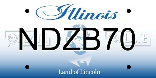 NDZB70 Illinois License Plate
