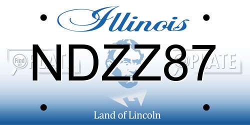NDZZ87 Illinois License Plate