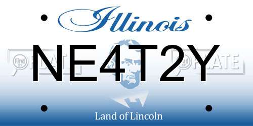 NE4T2Y Illinois License Plate