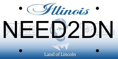 NEED2DN Illinois License Plate