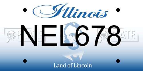 NEL678 Illinois License Plate