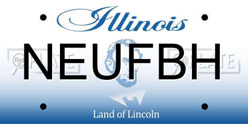NEUFBH Illinois License Plate