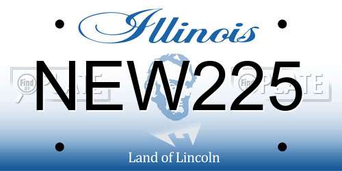 NEW225 Illinois License Plate