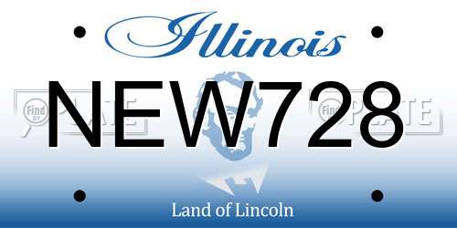 NEW728 Illinois License Plate