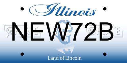 NEW72B Illinois License Plate