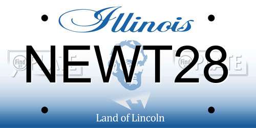 NEWT28 Illinois License Plate