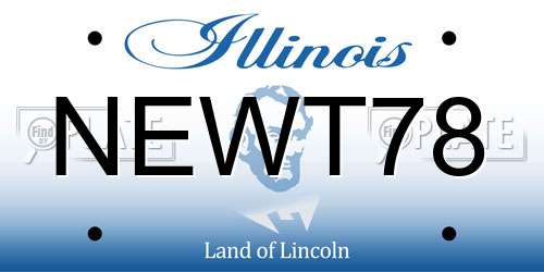 NEWT78 Illinois License Plate