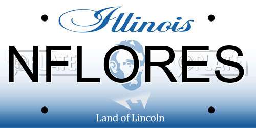 NFLORES Illinois License Plate